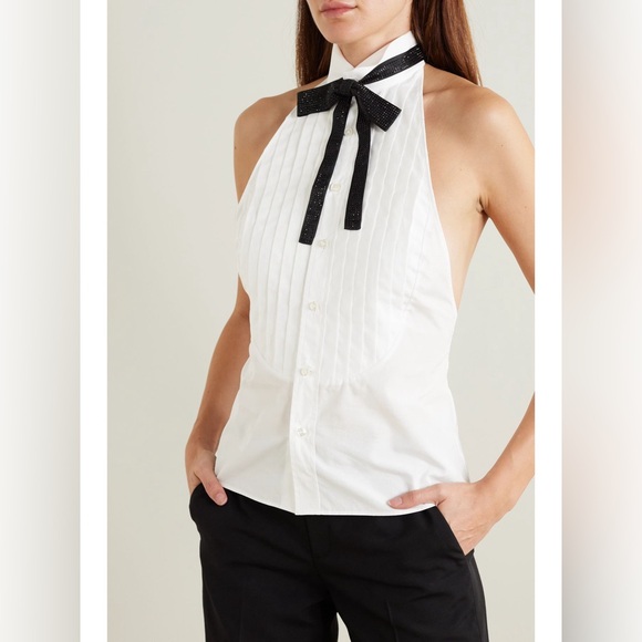 RALPH LAUREN COLLECTION MOCK NECK HALTER TANK TOP - Picture 1 of 11